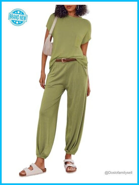 Other - Women's Knit Lounge Set Mock Neck Crop Top Jogger Pants Two Piece Tracksuit